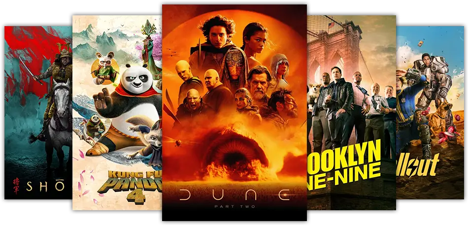 Affiches de films et de séries disponibles en VOD avec un abonnement IPTV KronoTV
